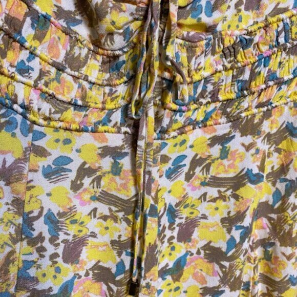 Free People Women's Yellow Floral Mini Dress New with tags - Picture 9 of 13